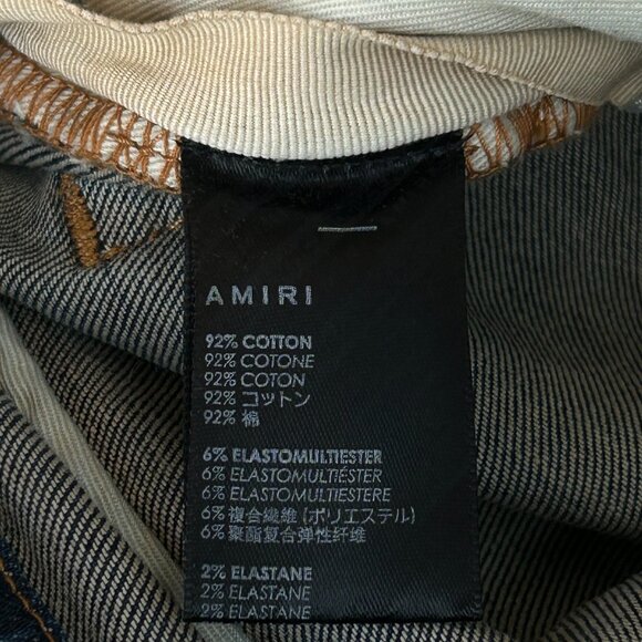 Amiri Deep Classic Slash Distressed Straight Jeans - Picture 4 of 5